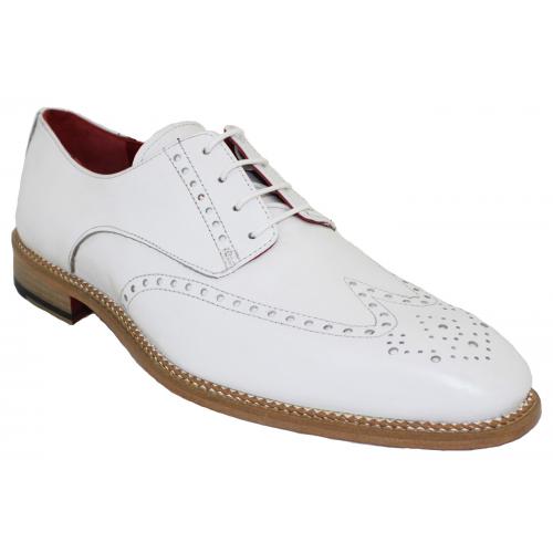 Emilio Franco "EF185" White Genuine Calf Leather Shoes.